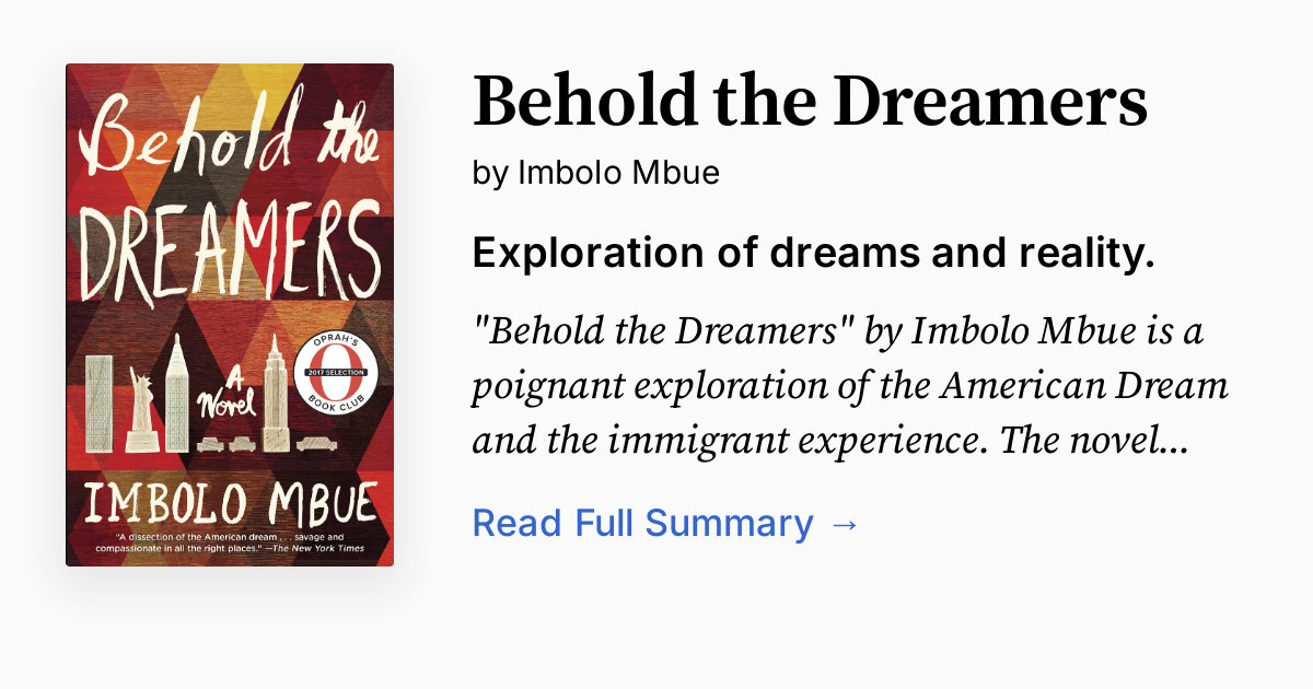 Cover of Behold the Dreamers