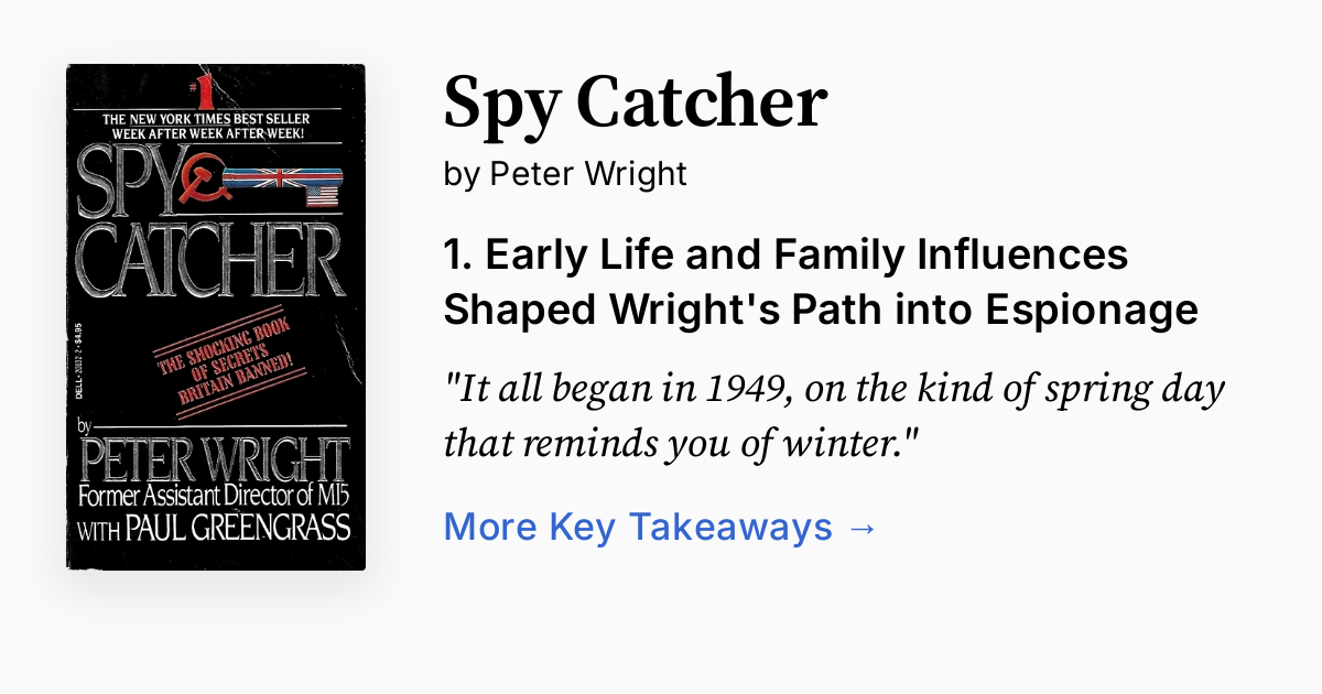 Spy Catcher by Peter Wright | Summary, Quotes, FAQ, Audio