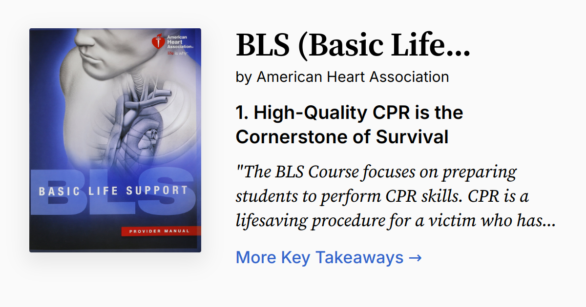 BLS (Basic Life Support) Provider Manual | Summary, Audio, Quotes
