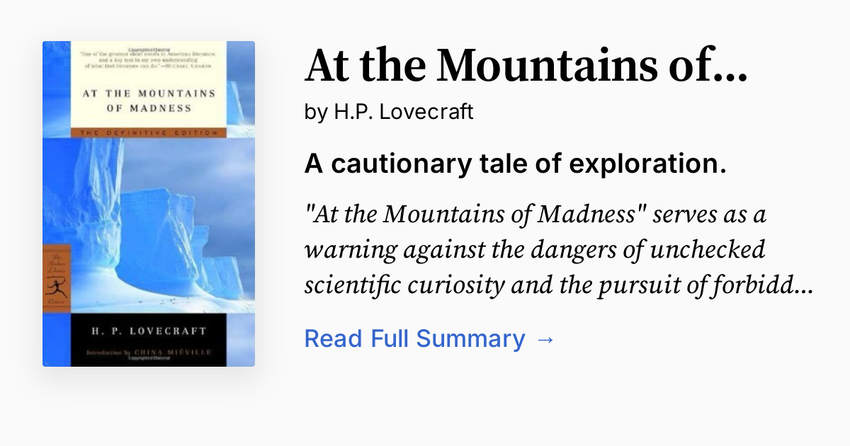 At the Mountains of Madness | Summary, Analysis, FAQ