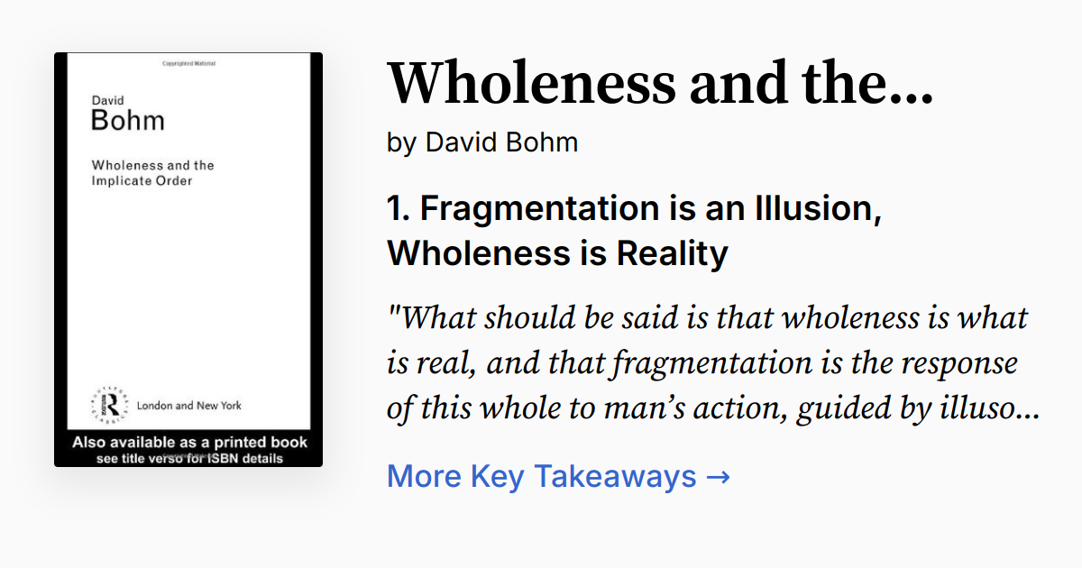 Cover of Wholeness and the Implicate Order