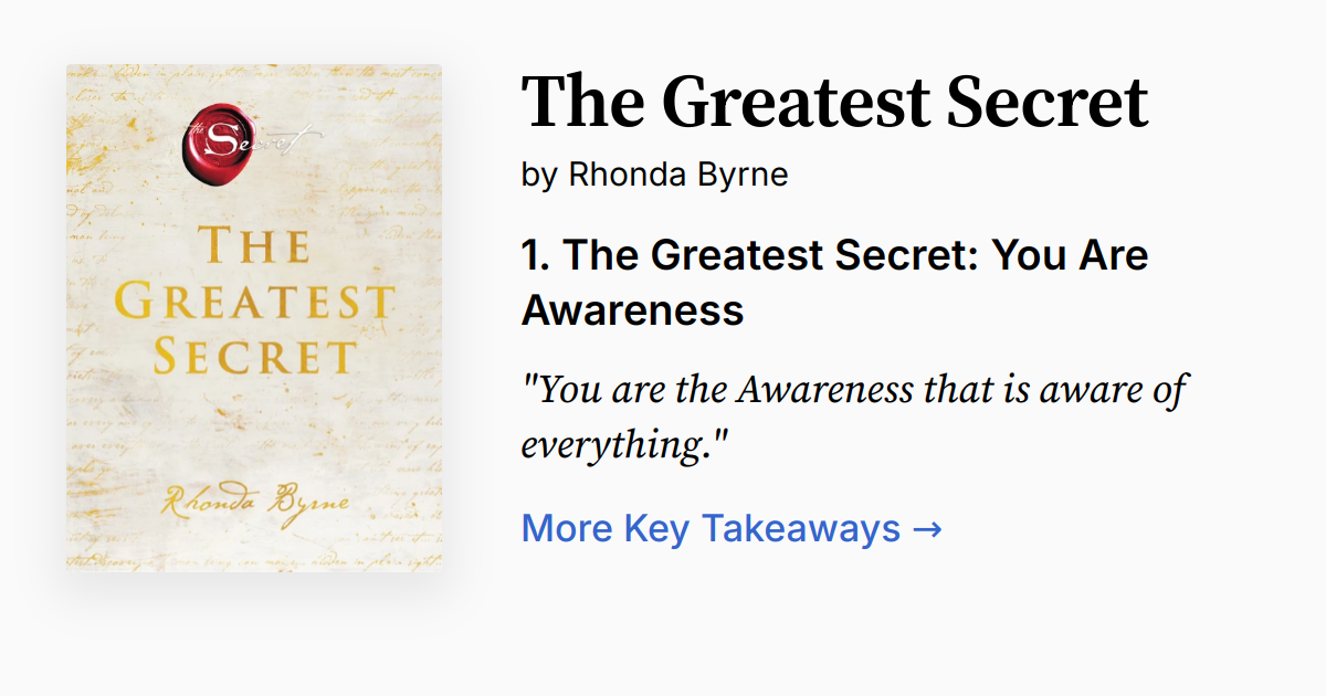 Cover of The Greatest Secret