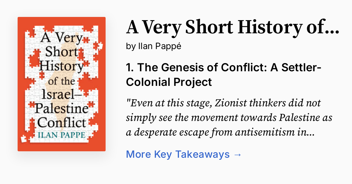 A Very Short History of the Israel–Palestine Conflict | Summary, Quotes ...