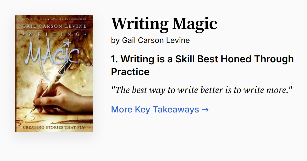Successful Writing Magic Writing Magic by Gail Carson Levine | Summary, Audio, Quotes, FAQ
