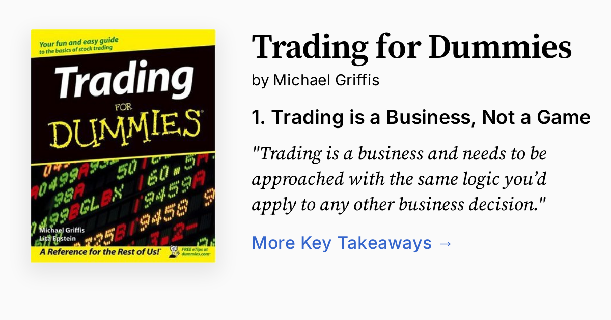 Trading for Dummies | Summary, Audio, Quotes