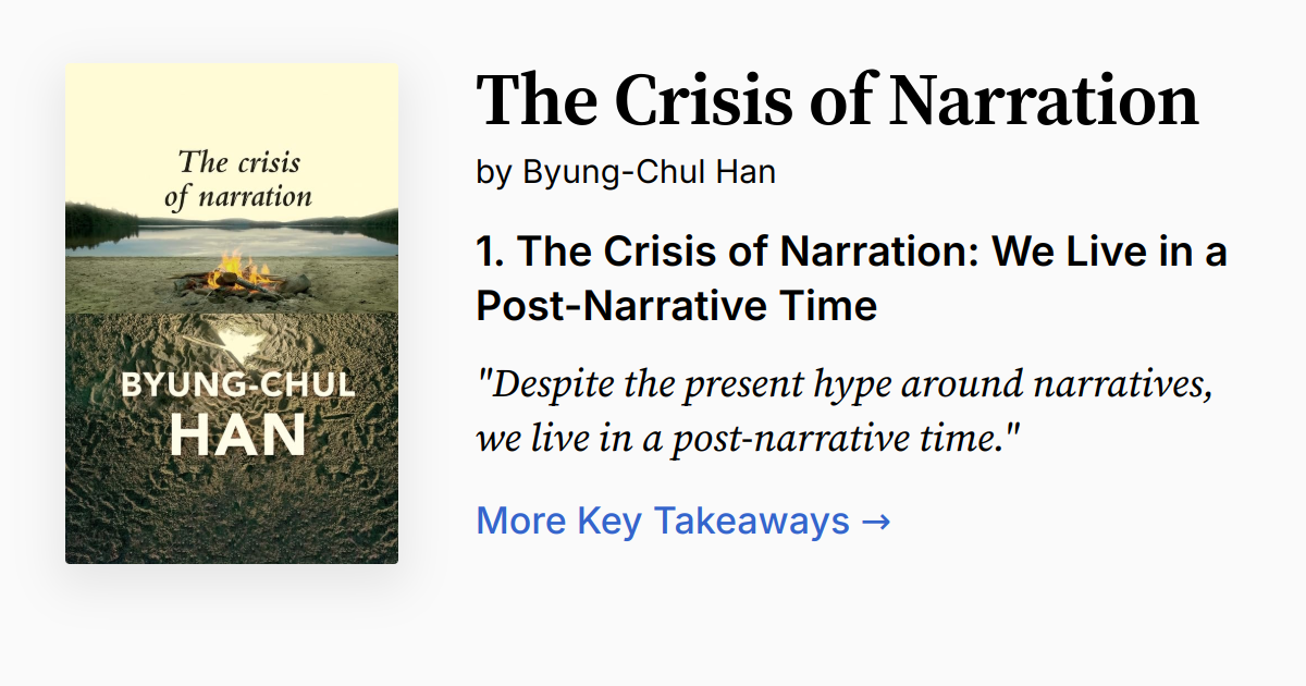 Cover of The Crisis of Narration