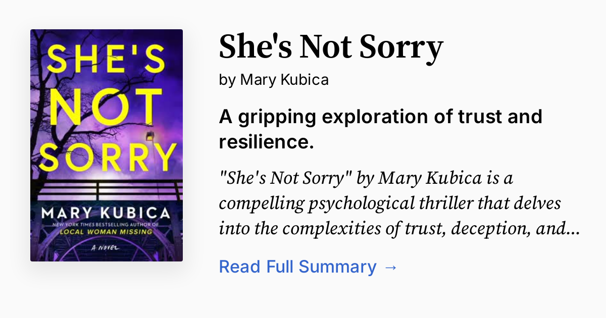 She's Not Sorry Summary, Audio, Analysis, FAQ(01)