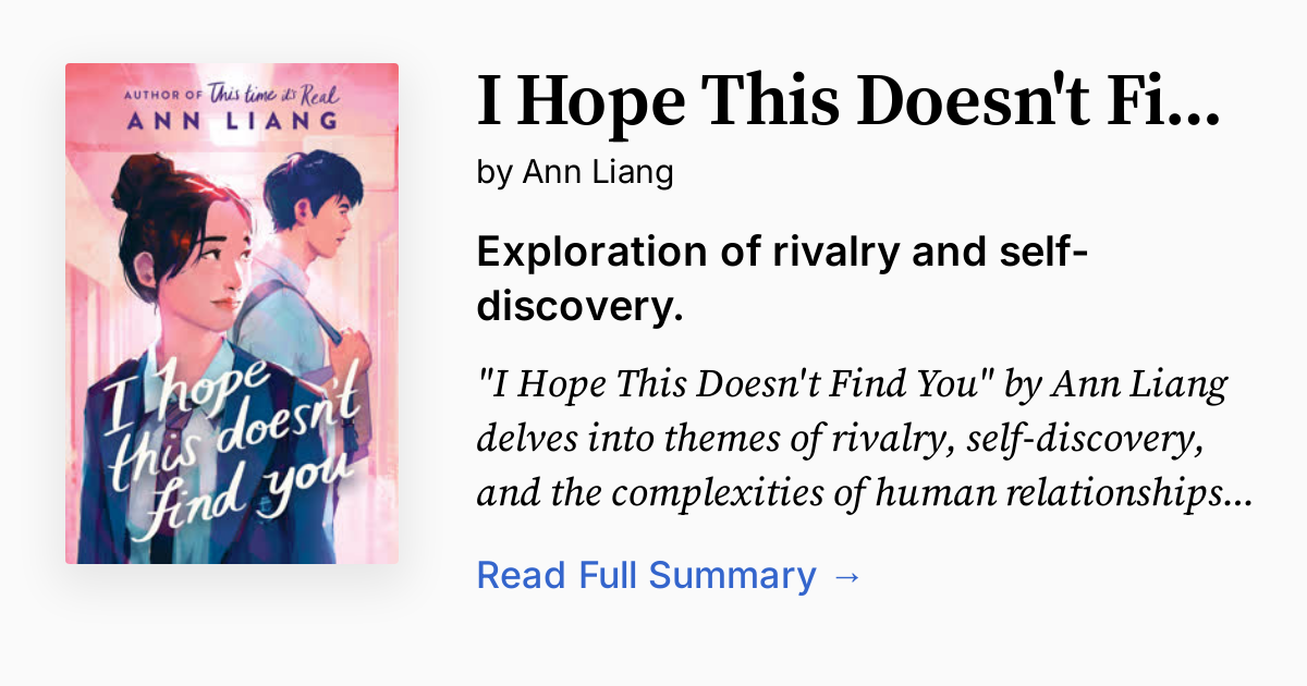 Cover of I Hope This Doesn't Find You