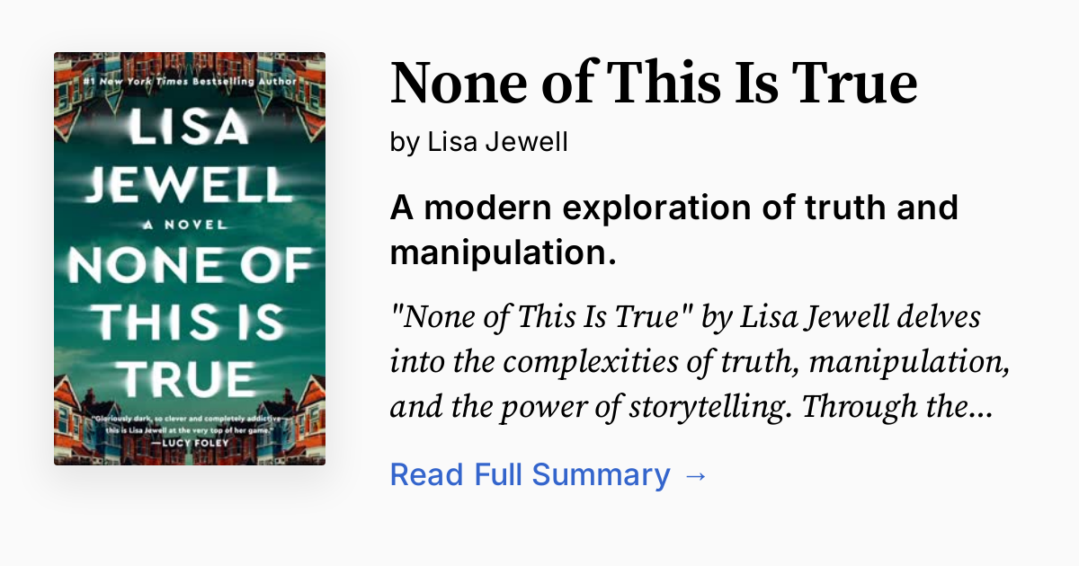 Cover of None of This Is True
