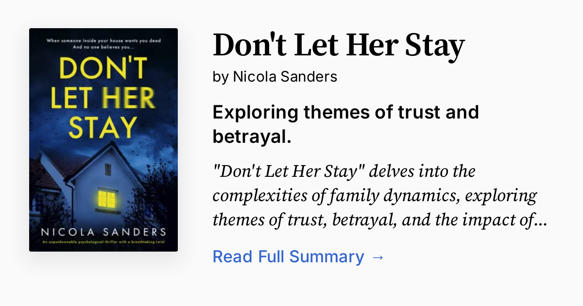 Cover of Don't Let Her Stay