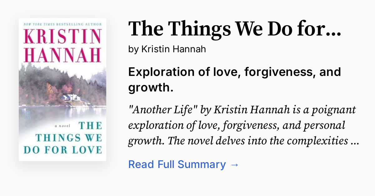 Another Life by Kristin Hannah Summary, Audio, Analysis, FAQ