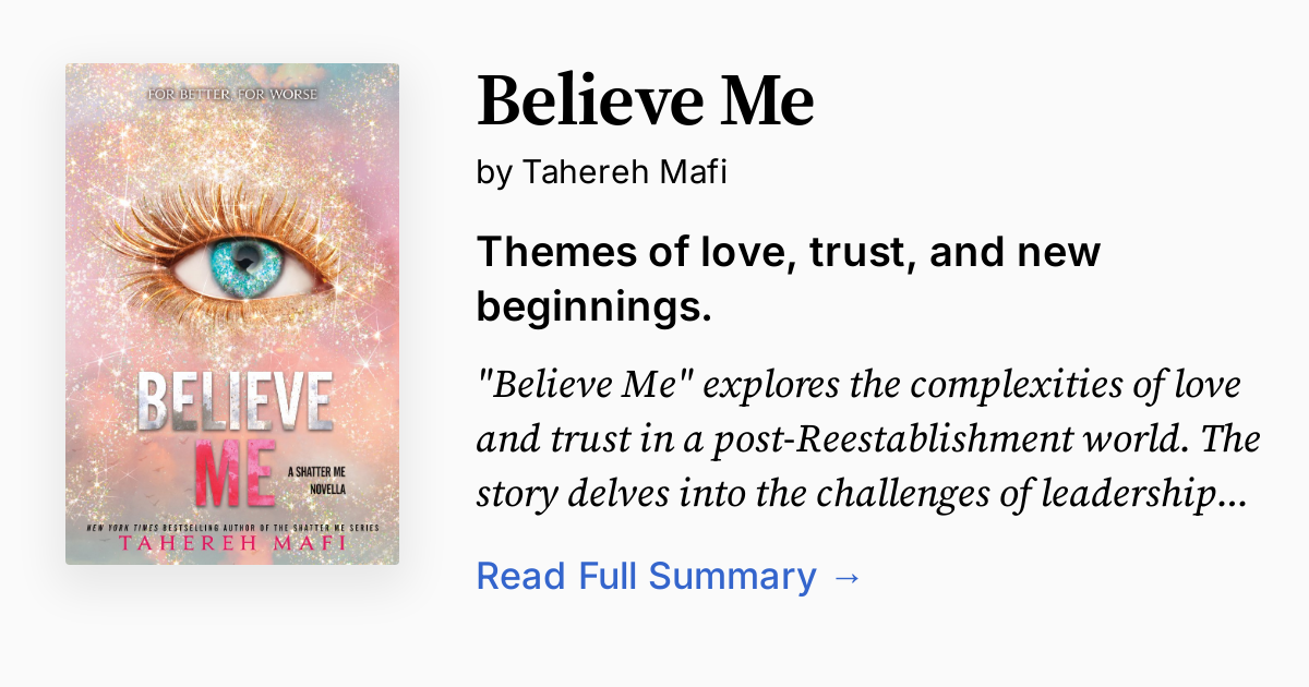 Cover of Believe Me