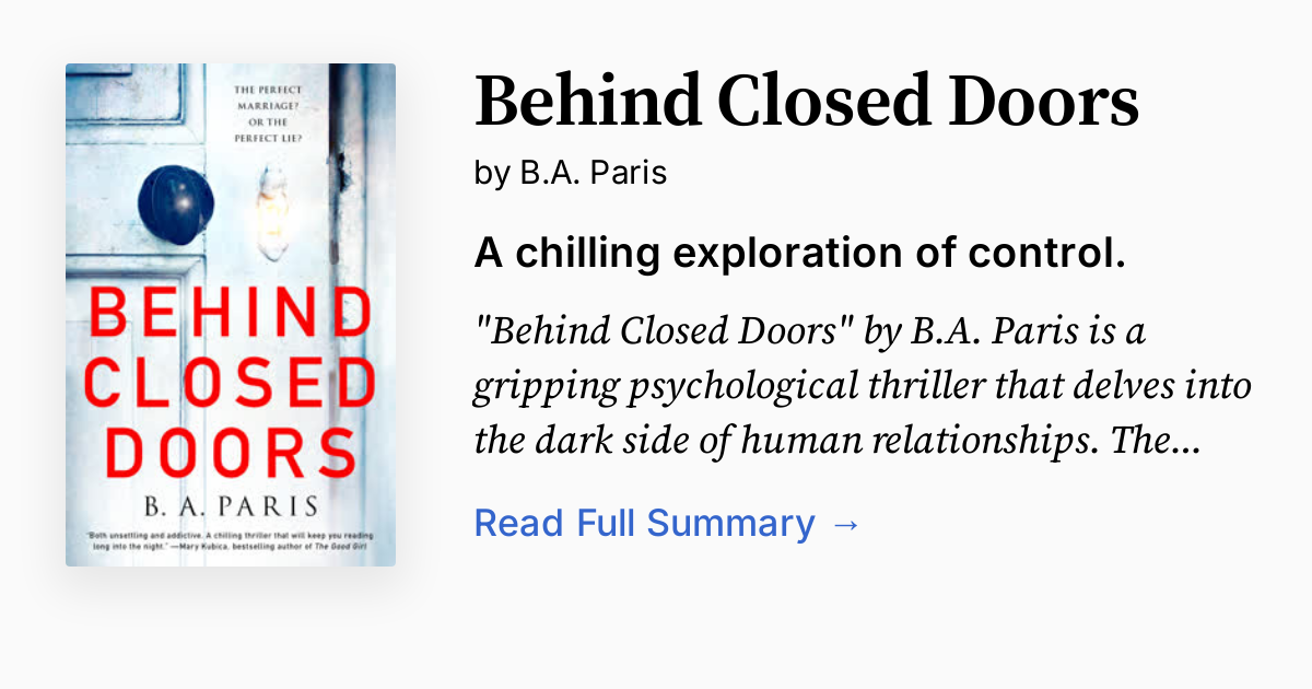 Cover of Behind Closed Doors