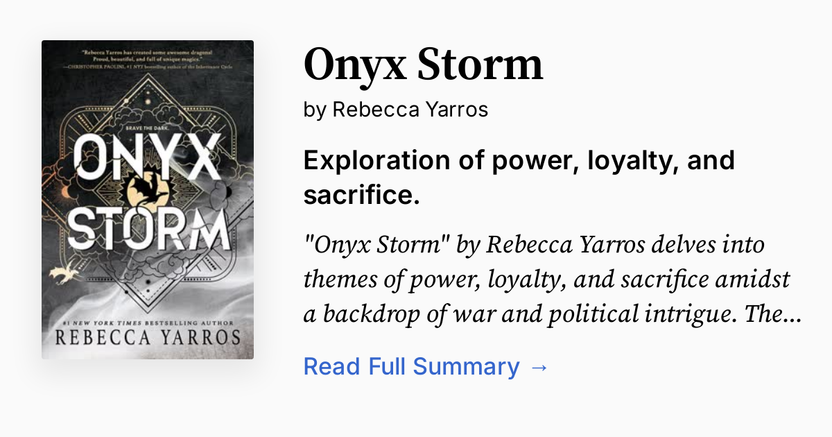 Onyx Storm by Rebecca Yarros Summary, Analysis, FAQ