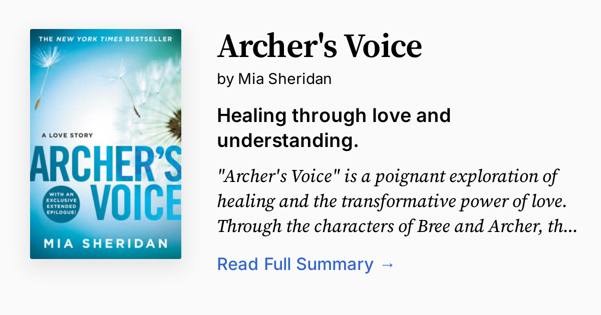 Archer's Voice by Mia Sheridan Summary, Audio, Analysis, FAQ