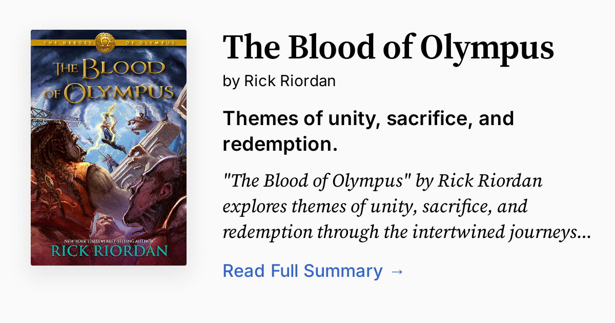 The Blood of Olympus Summary, Audio, Analysis, FAQ