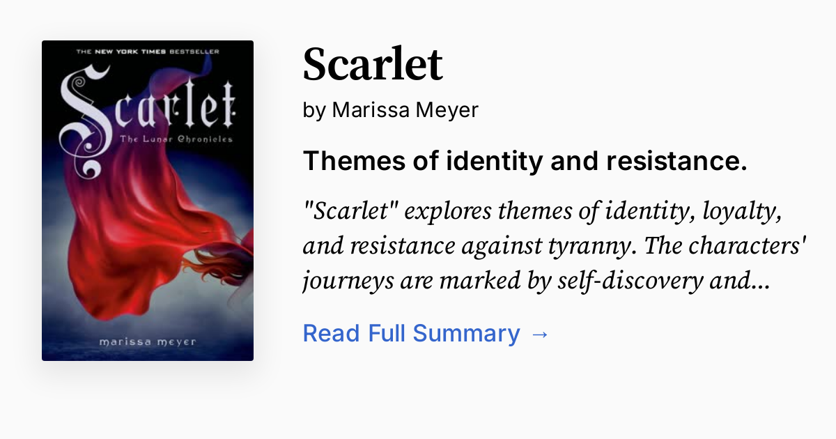 Scarlet by Marissa Meyer Summary, Audio, Analysis, FAQ