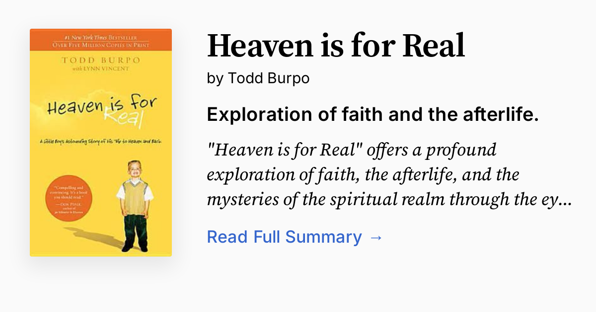 Cover of Heaven is for Real