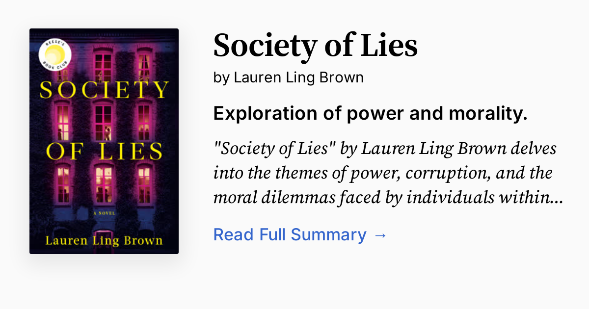 Cover of Society of Lies
