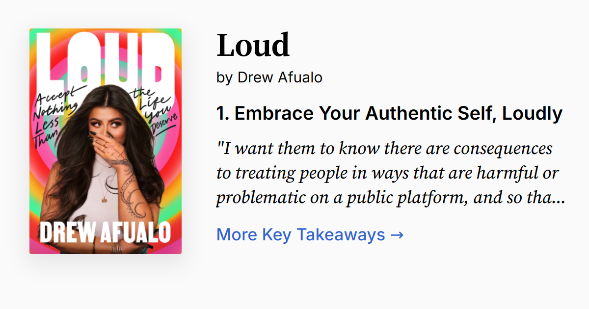Loud by Drew Afualo Summary, Audio, Quotes, FAQ