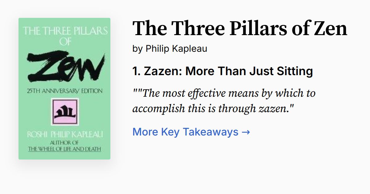 Cover of The Three Pillars of Zen