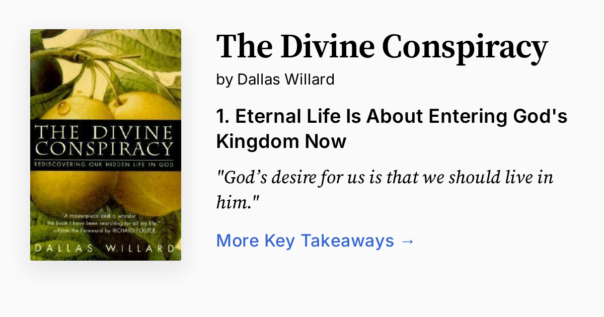The Divine Conspiracy Summary, Audio, Quotes, FAQ