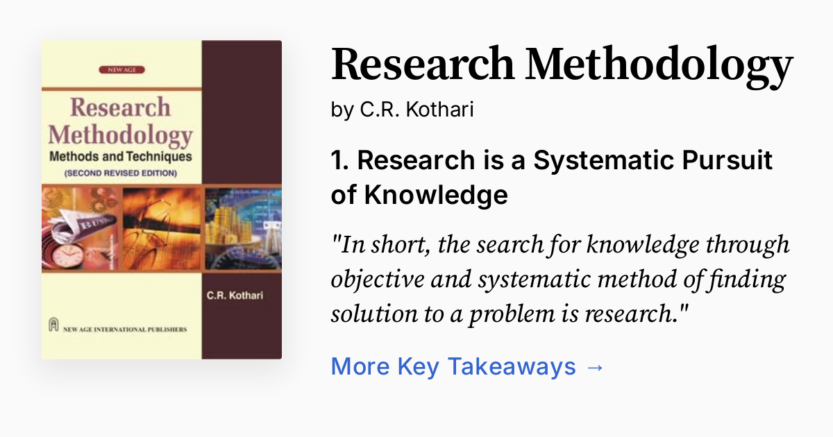 Cover of Research Methodology