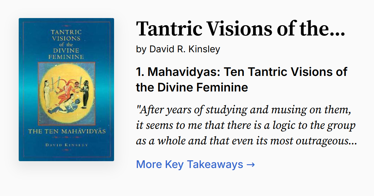 Cover of Tantric Visions of the Divine Feminine