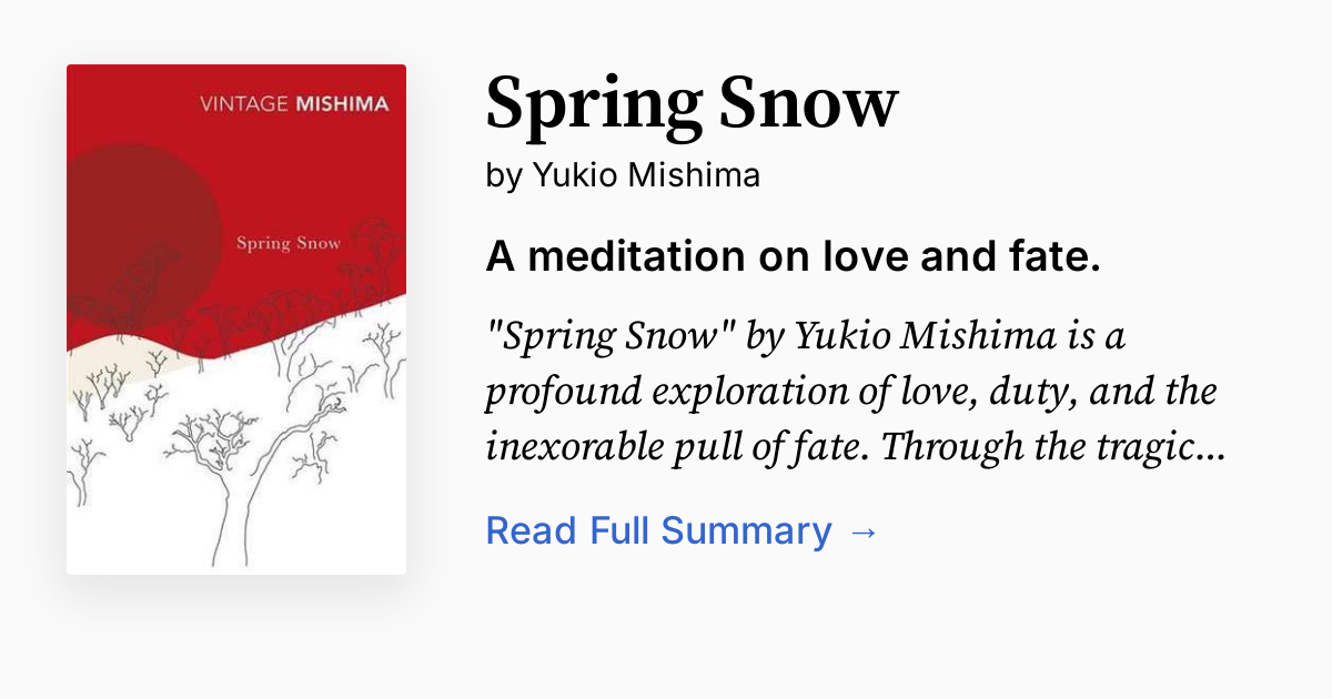 Spring Snow by Yukio Mishima | Summary, Audio, Analysis, FAQ