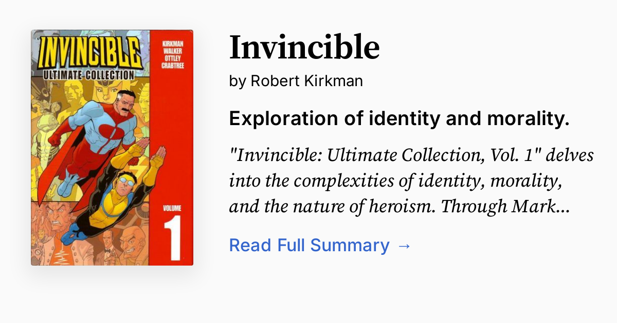 Invincible by Robert Kirkman | Summary, Audio, Analysis