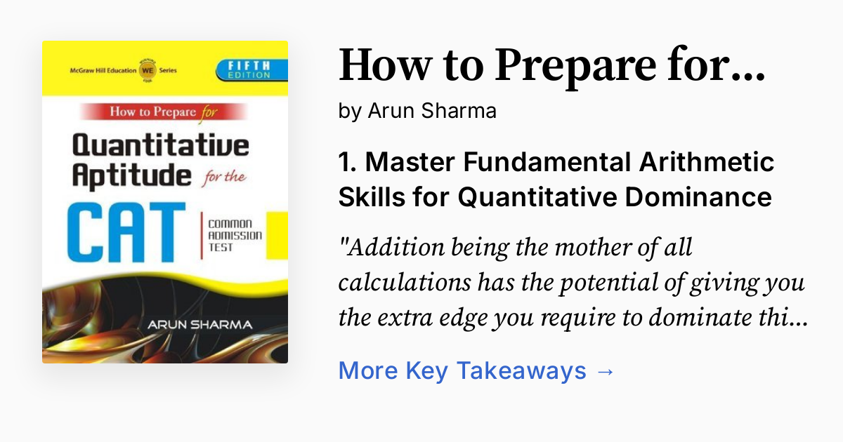 How to Prepare for Quantitative Aptitude for the CAT Common Admission ...