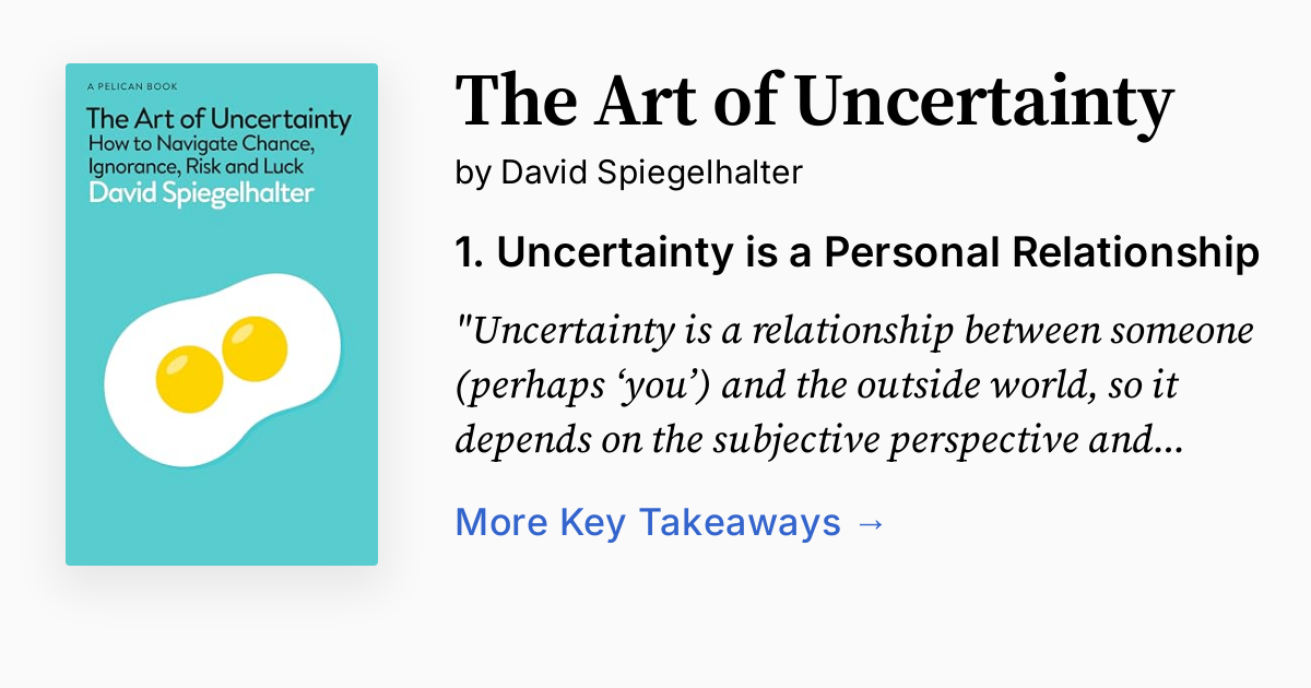 Cover of The Art of Uncertainty