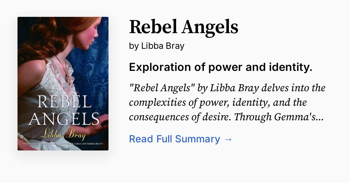 Libba Book Real Example Rebel Angels by Libba Bray | Summary, Audio, Analysis