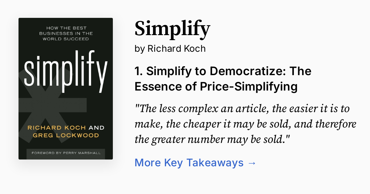Simplify by Richard Koch | Summary, Audio, Quotes