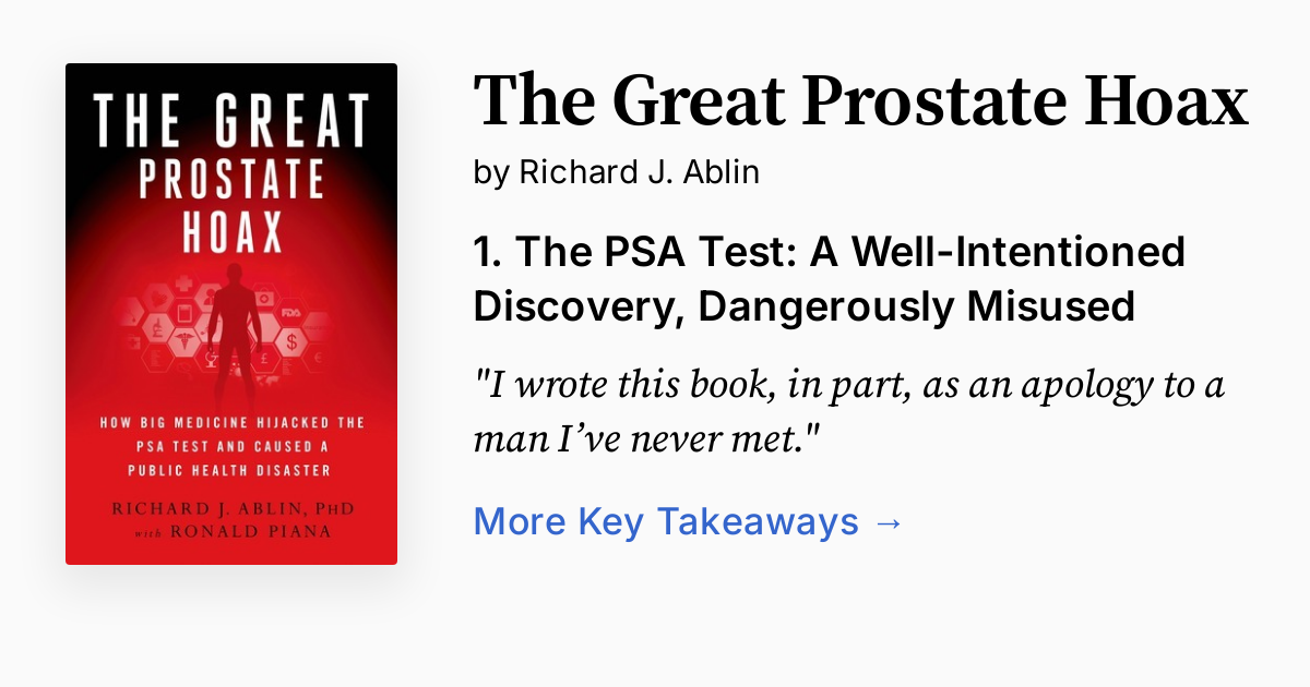 The Great Prostate Hoax Summary, Audio, Quotes