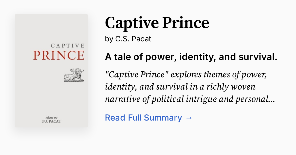 Captive Prince by C.S. Pacat Summary, Audio, Analysis, FAQ