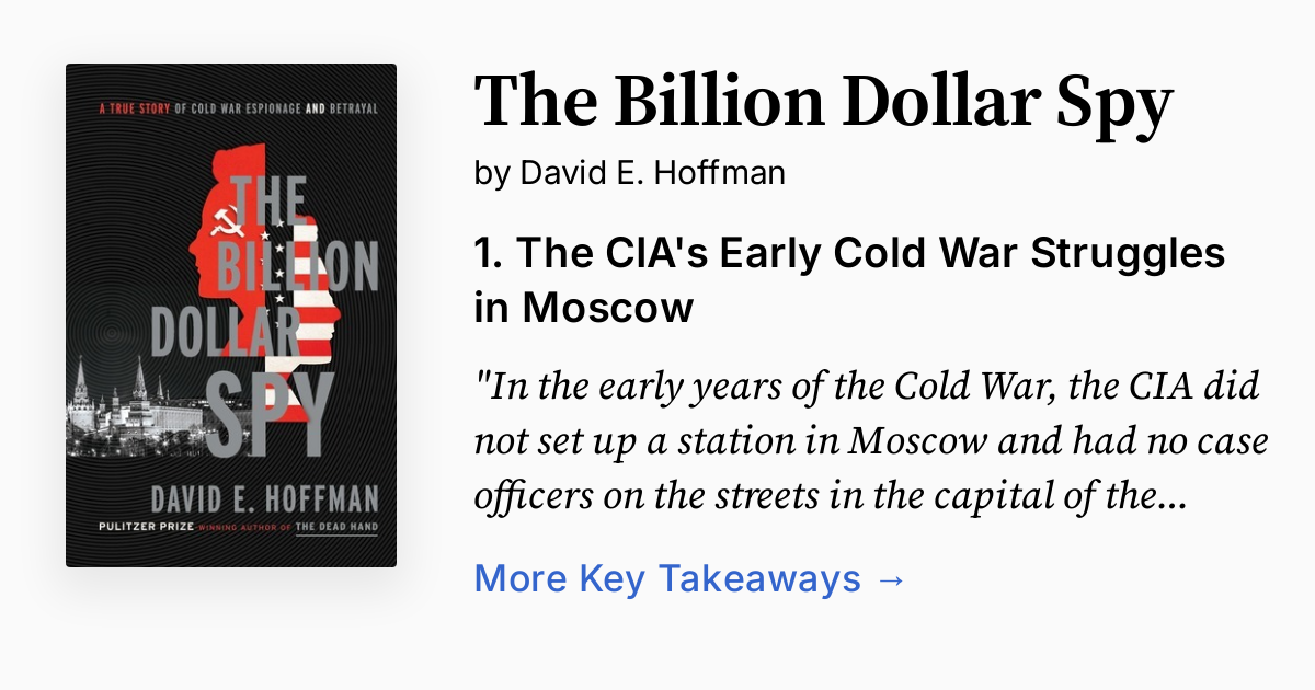 The Billion Dollar Spy Summary Audio Quotes Faq 