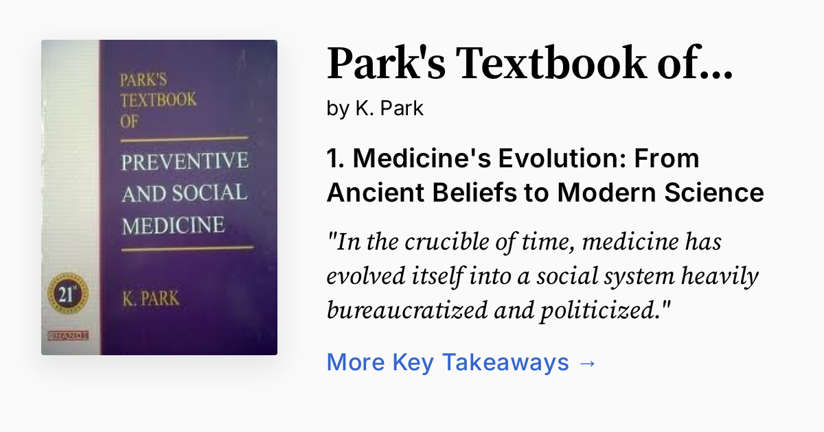 Cover of Park's Textbook of Preventive and Social Medicine
