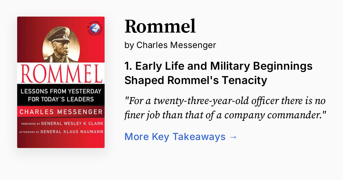 Rommel by Charles Messenger | Summary, Quotes, Audio