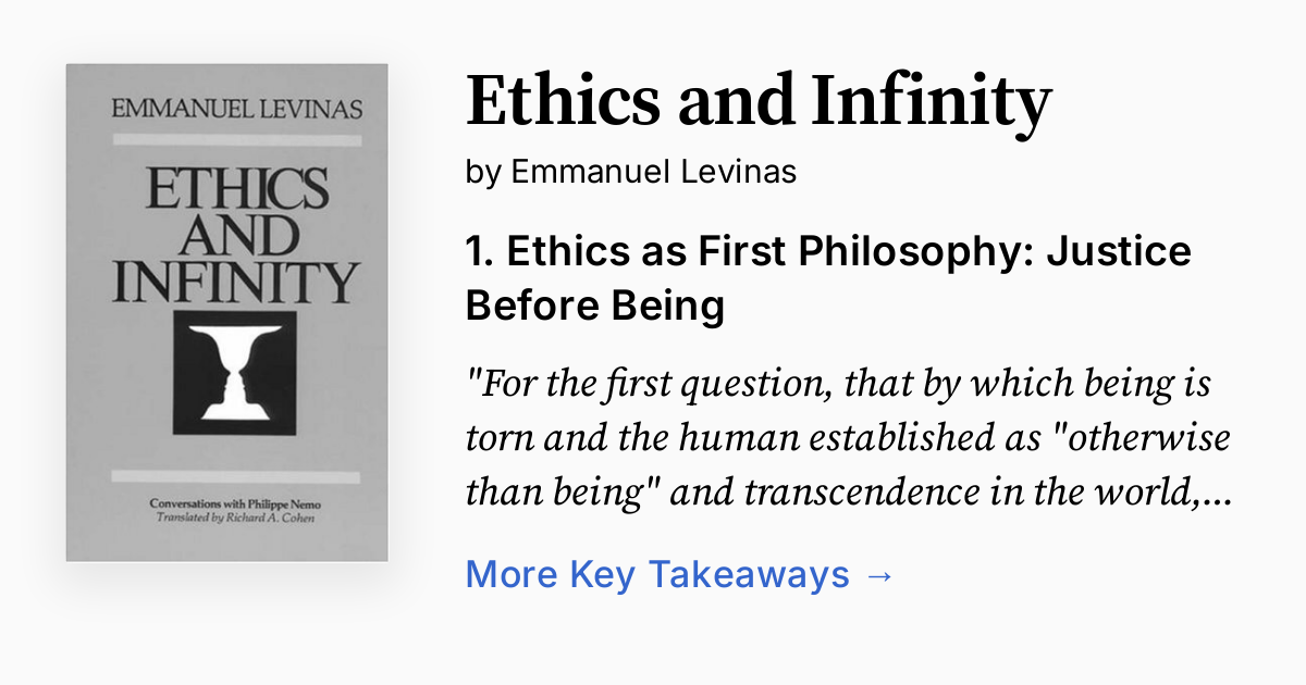 Cover of Ethics and Infinity