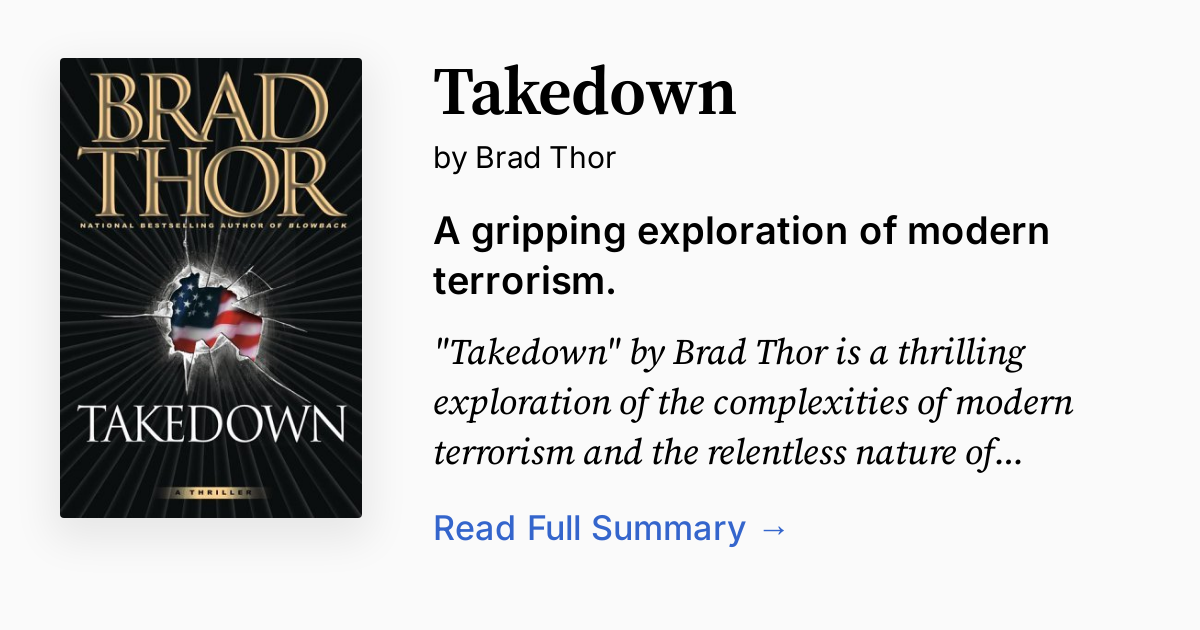 Takedown by Brad Thor Summary, Audio, Analysis, FAQ