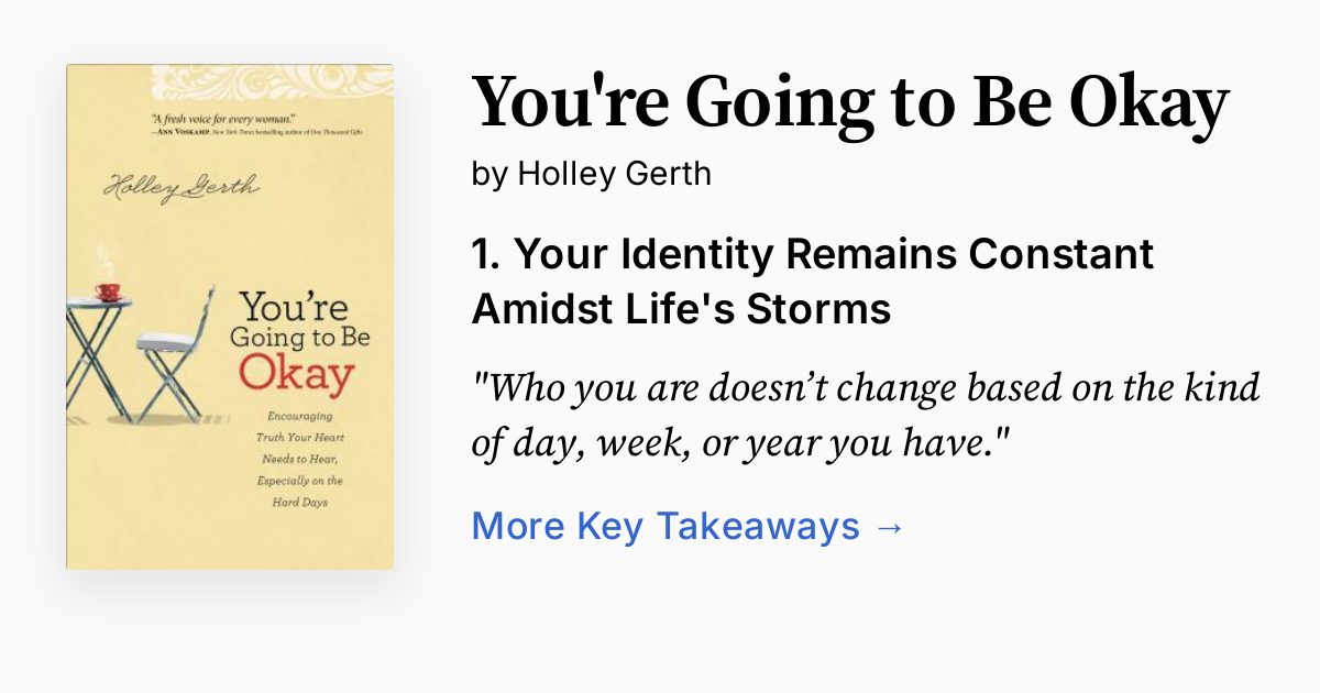 You're Going to Be Okay | Summary, Audio, Quotes