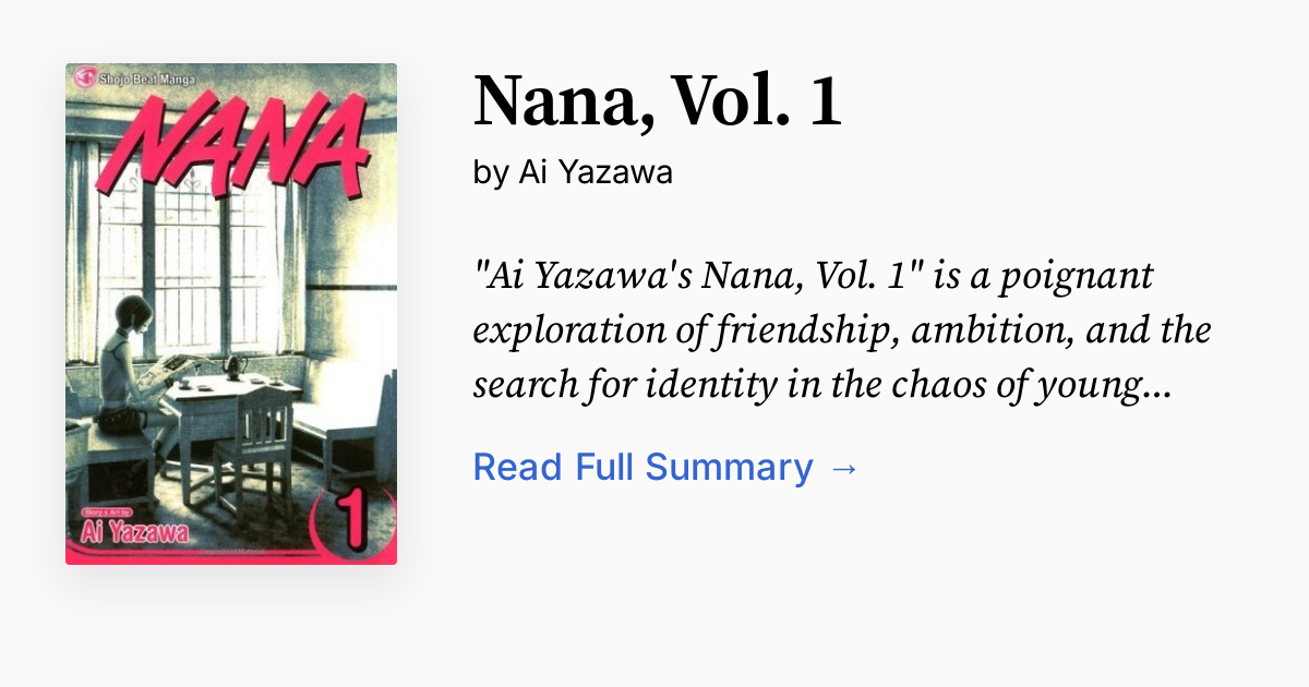 Nana, Vol. 1 by Ai Yazawa | Summary, Audio, Analysis