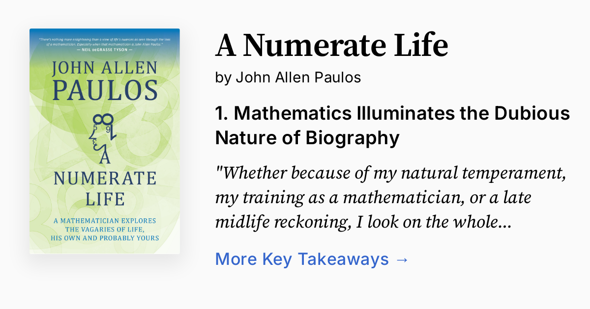 Numerate Life by John Allen Paulos | Summary, Audio, Quotes