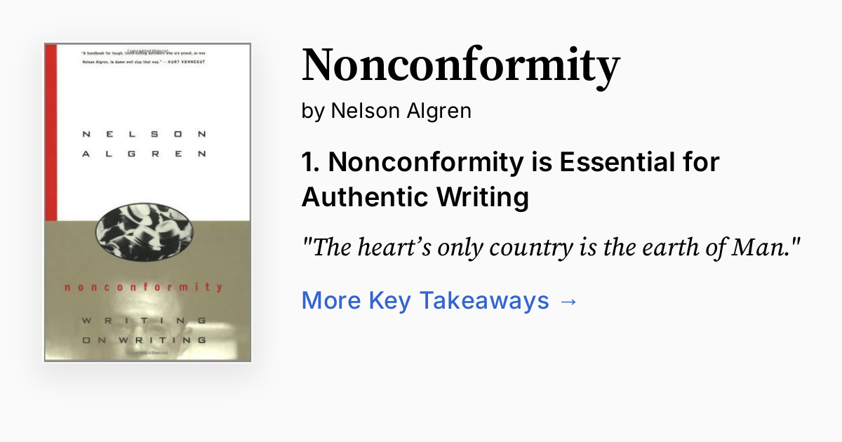 Nonconformity by Nelson Algren | Summary, Quotes, Audio