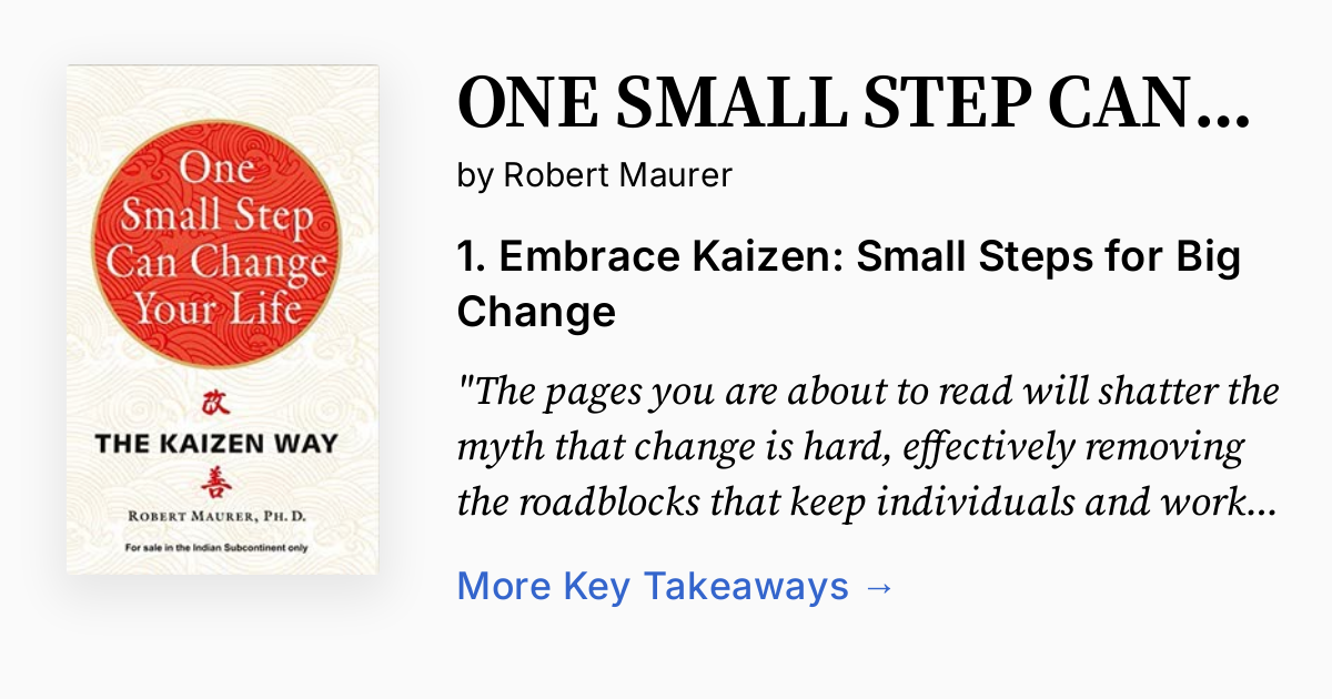 One Small Step Can Change Your Life | Summary, Audio, Quotes