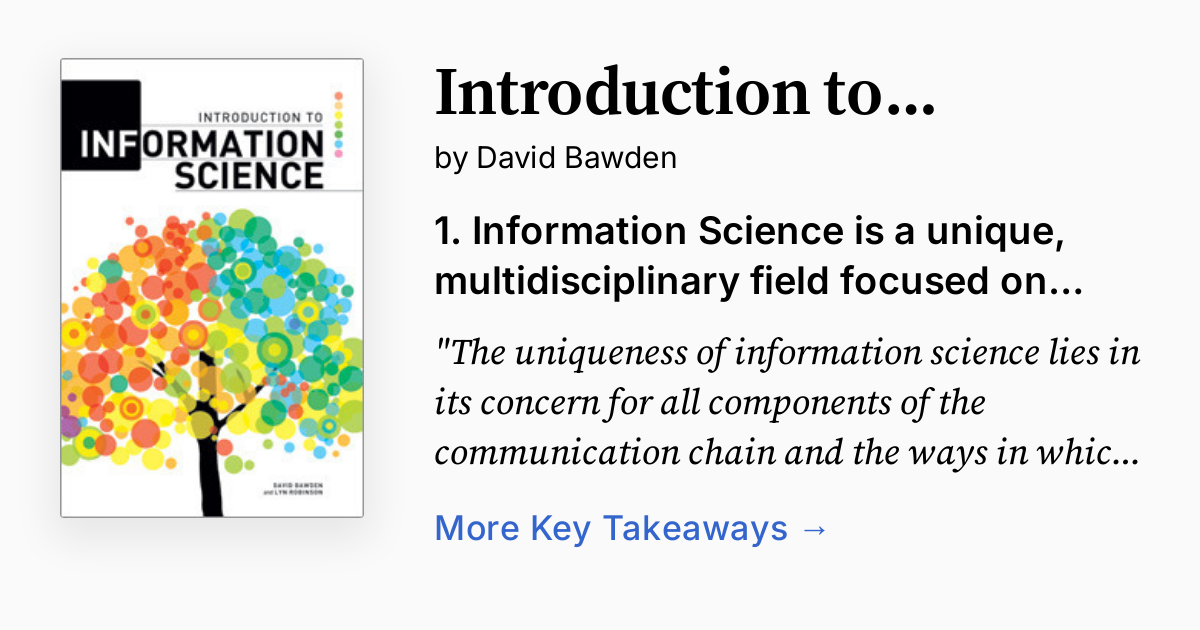 Introduction to Information Science | Summary, Audio, Quotes