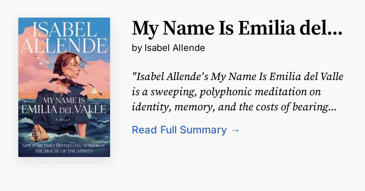 Cover of My Name Is Emilia del Valle