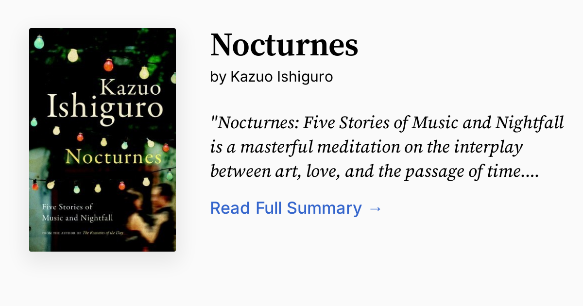 Nocturnes by Kazuo Ishiguro | Summary, Audio, Analysis, FAQ