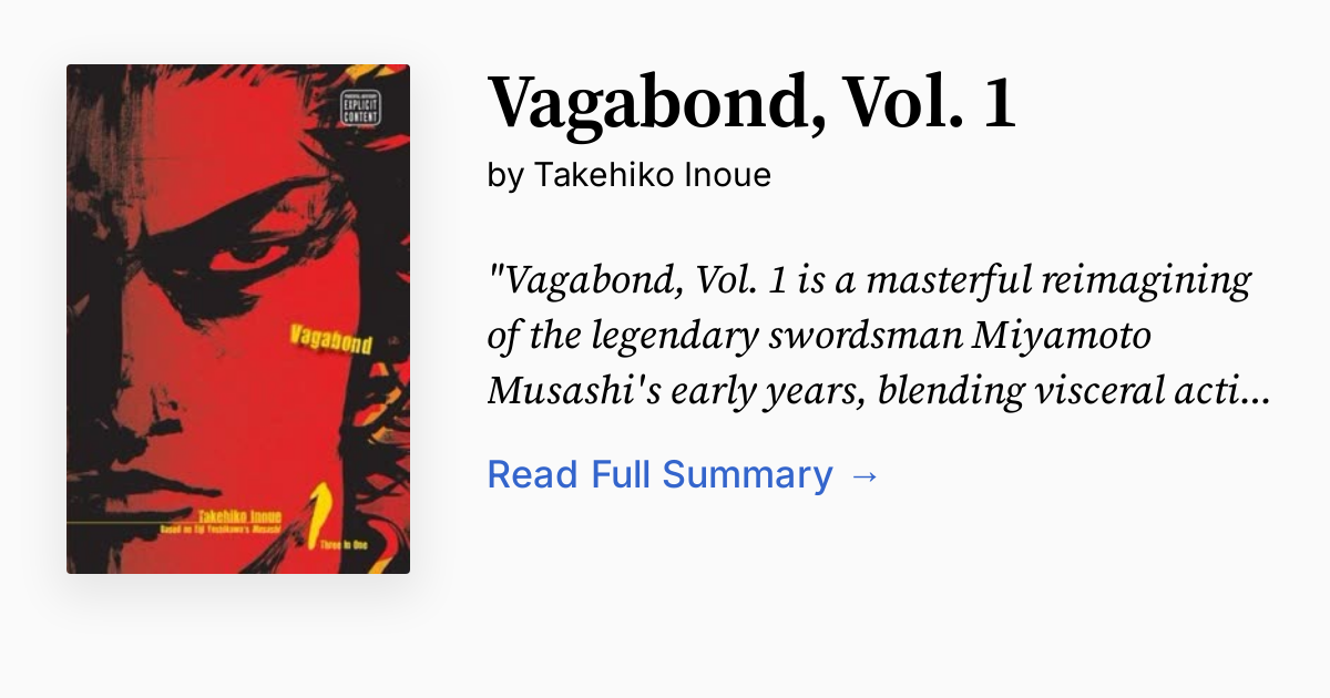Cover of Vagabond, Vol. 1